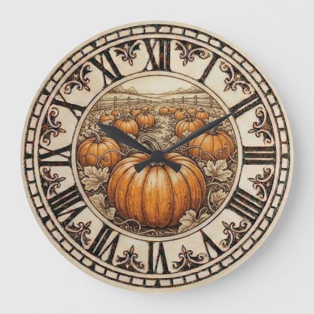 Relógio Grande  Pumpkin - Wall Clock  (Frente)