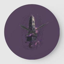 Relógio Grande Purple Cosmic Obelisk Occult Dark Art