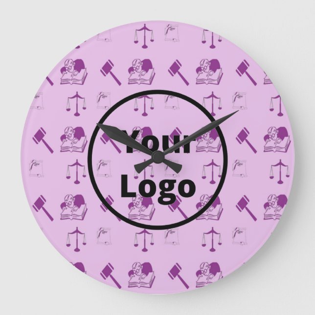 Relógio Grande Purple lawyer business pattern (Frente)