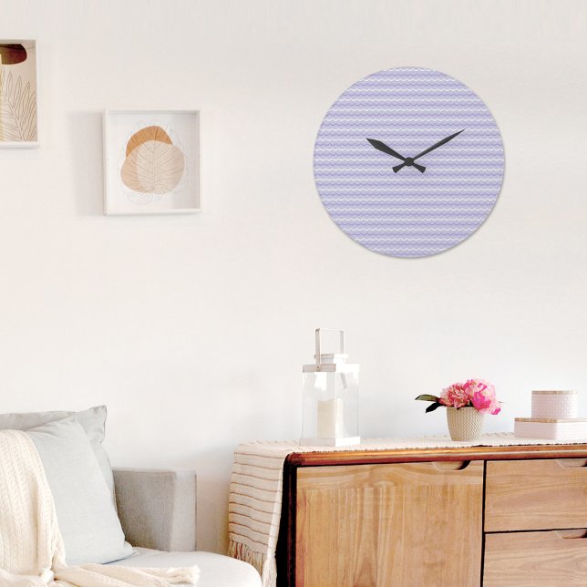 Relógio Grande Purple Wave Pattern Wall clock (Criador carregado)
