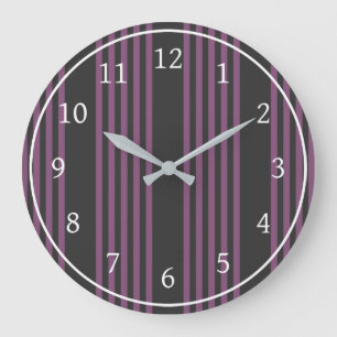 Relógio Grande Púrpura Mauve e carvão de cinco faixas