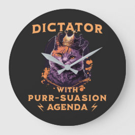 Relógio Grande Pursursion Agenda Engraçado King Cat