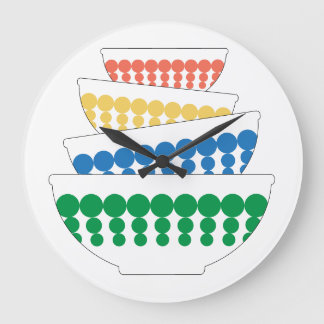 Relógio Grande Pyrex bowl inspirado no Meio século Wall Clock
