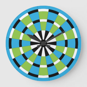 Relógio Grande Quadro de ação branco vermelho e azul