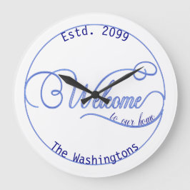 Relógio Grande Qualquer Color Bkg bem-vindo ao nosso lindo roteir