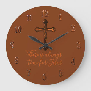 Relógio Grande Qualquer Cor Cruz Enferrujada Jesus é sempre a res
