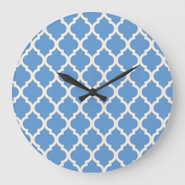 Relógio Grande Quatrefol Branco Claro Azul e Esbranquiçado (Frente)