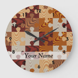 Relógio Grande Quebra-cabeça de serra de vaivém de madeira