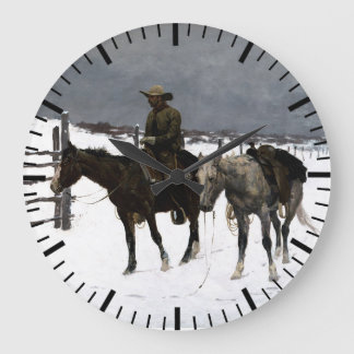 Relógio Grande Queda do Cowboy Frederic Remington 1895 Ocidental