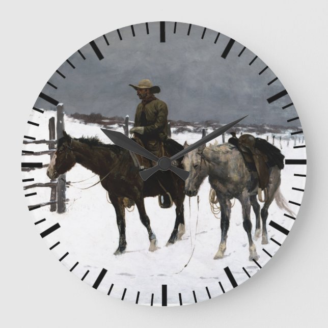 Relógio Grande Queda do Cowboy Frederic Remington 1895 Ocidental (Frente)