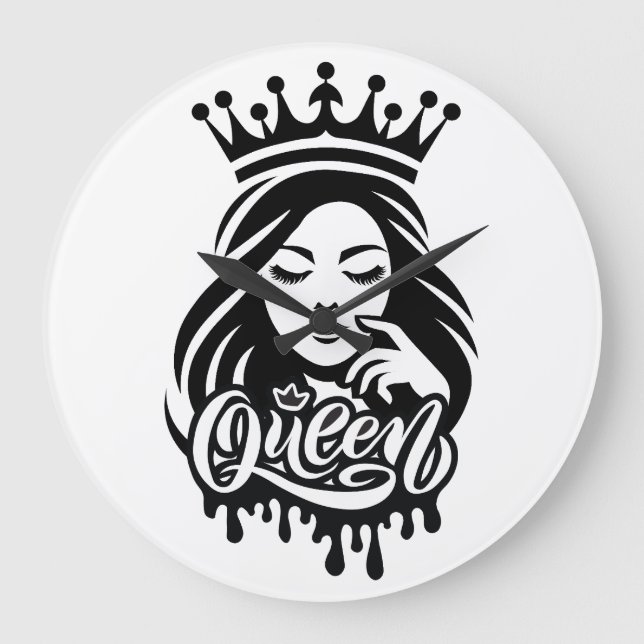 Relógio Grande Queen Design – Elegant Royal Crown (Frente)