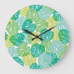 Relógio Grande Queijo exótico: Monstera tropical