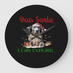Relógio Grande Querido Papai Noel Posso Explicar Great Dane T-Shi