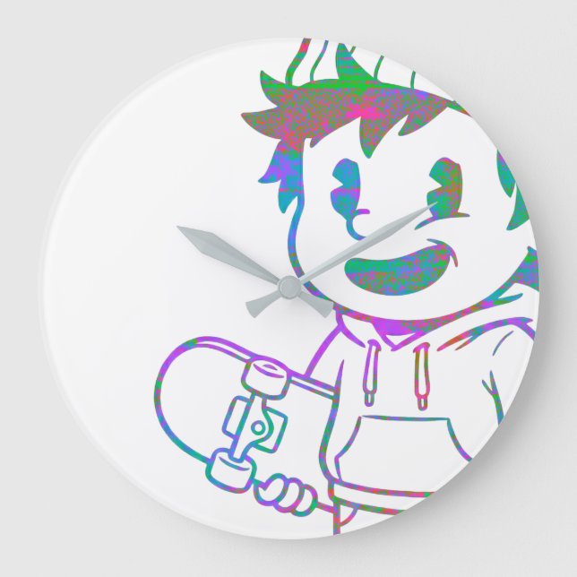 Relógio Grande Rad Orange: Skater Boy Retro (Frente)