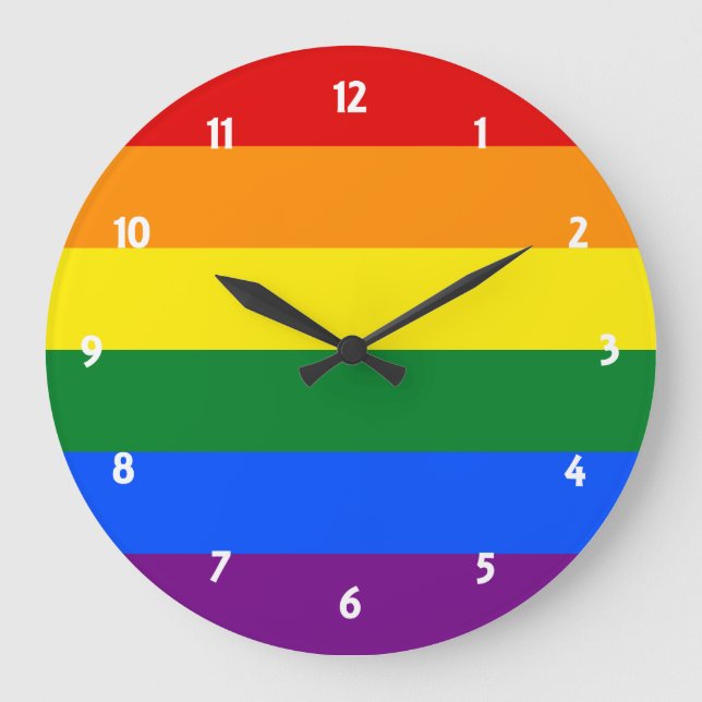 Relógio Grande Rainbow Pride (Frente)