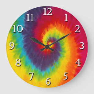 Relógio Grande Rainbow Swirl Tie Dye Groovy Legal Colorido