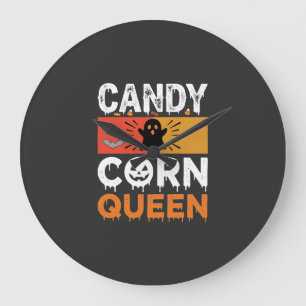 Relógio Grande Rainha do Candy Corn Halloween SVG Design