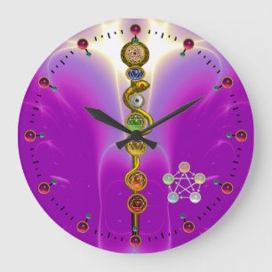 RELÓGIO GRANDE RAIO DE ASCLEPIUS 7 CHAKRAS,YOGA, ENERGIA ESPIRITU