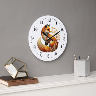 Relógio Grande Raposa de deco de arte elegante