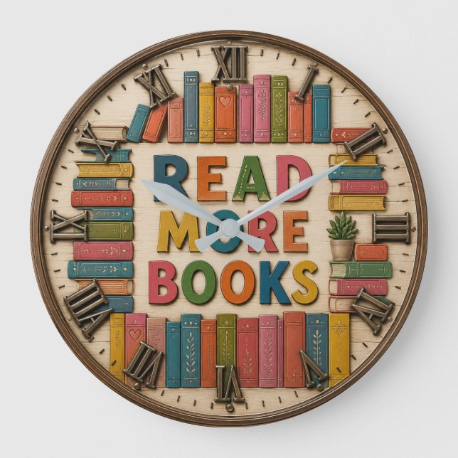 Relógio Grande Read More Books Reading Classroom  (Frente)