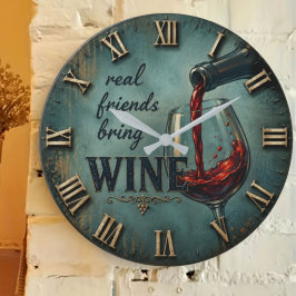Relógio Grande Real Friends Bring Wine Bar Decor