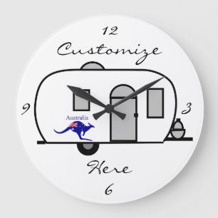 Relógio Grande Reboque clássico da Vintage com caravana grande