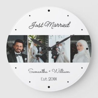 Relógio Grande Recem casados com nomes e fotos personalizados