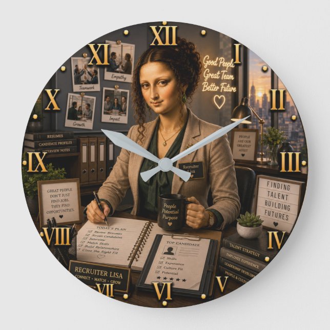 Relógio Grande Recruiter Mona Lisa (Frente)