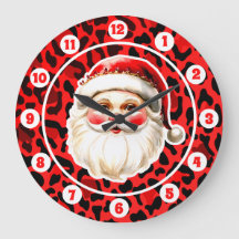 Red Leopardo Imprime Retro Papai Noel Natal