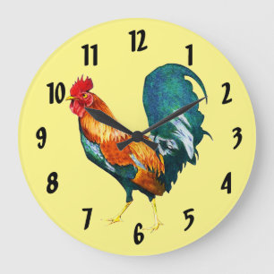 Relógio Grande Red Rooster Bird Animal lock