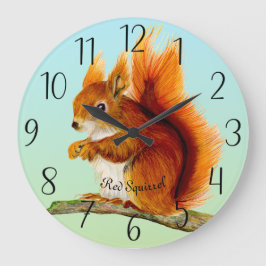 Relógio Grande Red Squirrel Watercolor Painting Watch