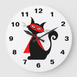 Relógio Grande Red Super Cat Clock