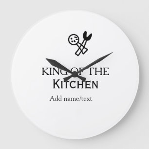 Relógio Grande Rei do chef de cozinha adicionar nome coroa ha