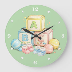 Relógio Grande Relógios BABYCLOCK-ABCBLOCKS-C - Relógios