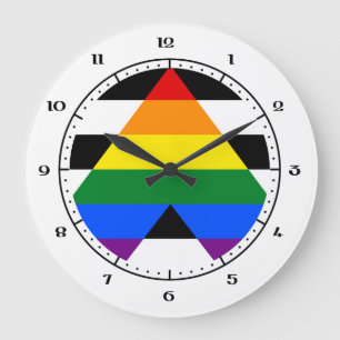 Relógio Grande Relógios de bandeira LGBT hetero
