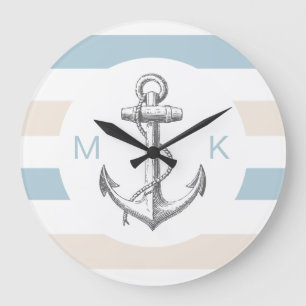 Relógio Grande Relógios de Decoração de Parede do Monograma N