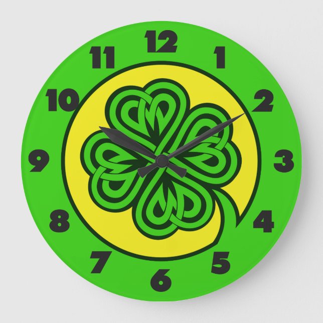 Relógio Grande Relógios de Shamrock tribal (Frente)