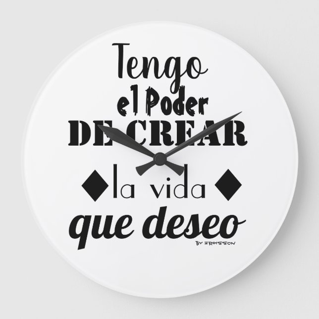 Relógio Grande Reloj de Pared Motivacional (Frente)
