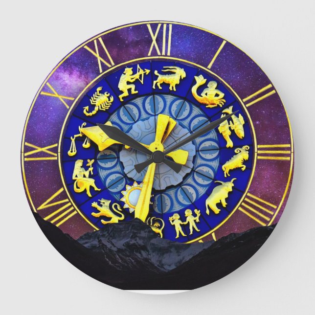 Relógio Grande Reloj de pared signos del zodiaco (Frente)