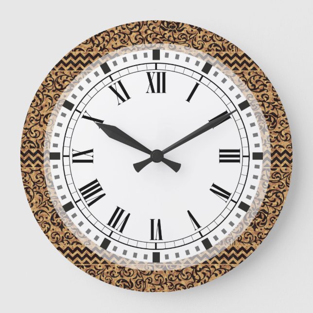 Relógio Grande Renascimento italiano Dourado floral (Frente)