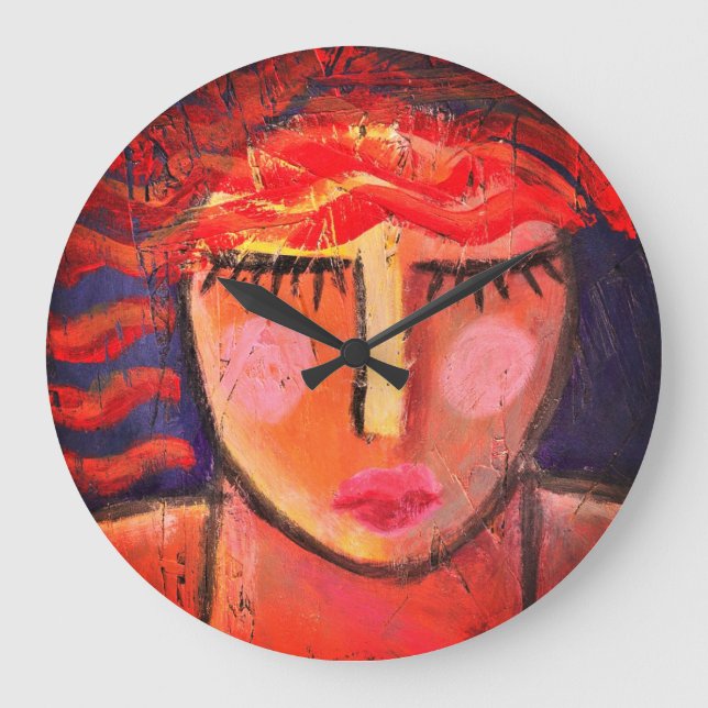 Relógio Grande Retrato abstrato de uma Mulher (Frente)
