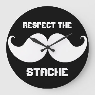 Relógio Grande Retro Engraçado Respeita o bigode