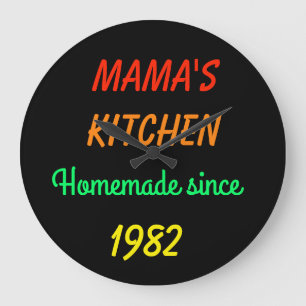 Relógio Grande Retro FAUX Neon Cozinha Caseira da Mamãe com Data