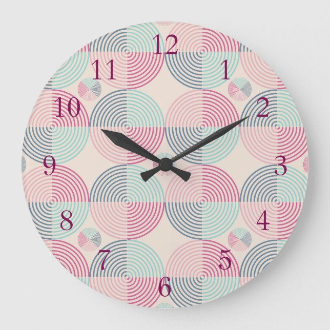 Relógio Grande Retro Spiral Vibes (Frente)