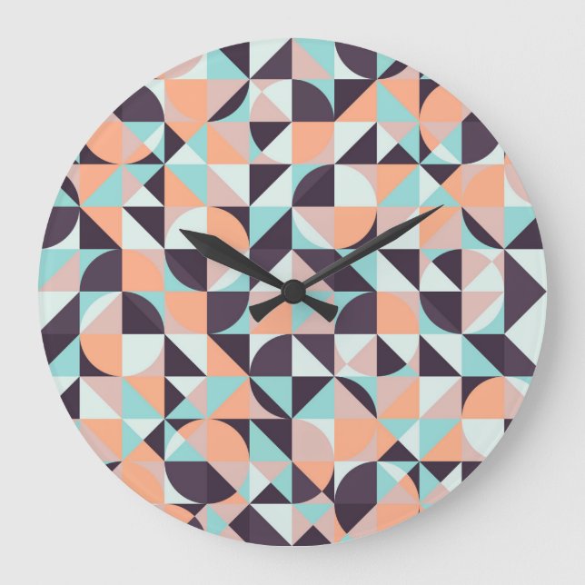 Relógio Grande Retrogeométrica, fundo de vintagem sem descontinui (Frente)