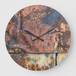Relógio Grande Revestimento de Metal Enferrujado Edifício Industr
