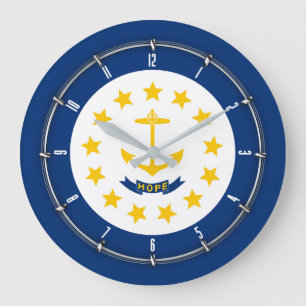 Relógio Grande Rhode - bandeira do estado de ilha em a