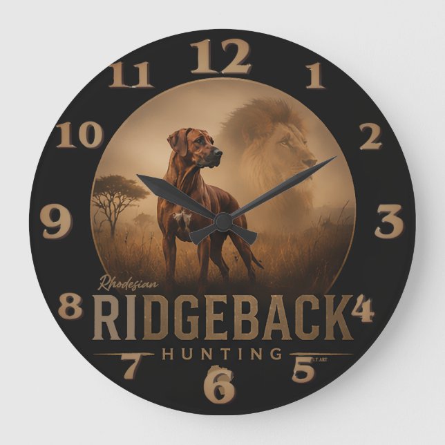 Relógio Grande Rhodesian Ridgeback (Frente)