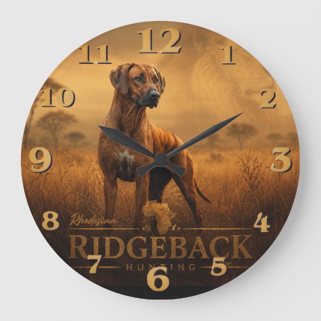 Relógio Grande Rhodesian Ridgeback (Frente)