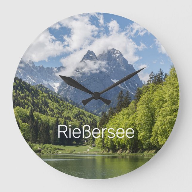 Relógio Grande Riessersee Alps Garmisch Partenkirchen Bavaria (Frente)